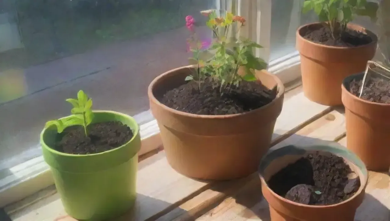 Un rincón acogedor y colorido de jardinería lleno de vida