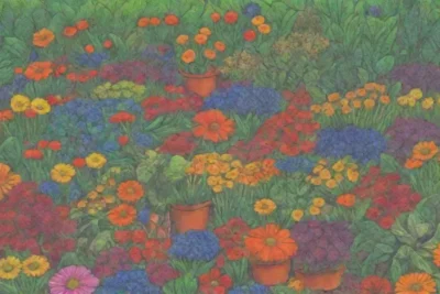 Flores comestibles coloridas en un jardín vibrante y soleado