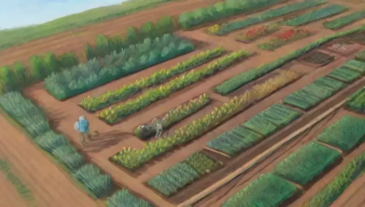 Campos verdes vibrantes con cultivos diversos y prácticas agrícolas sostenibles