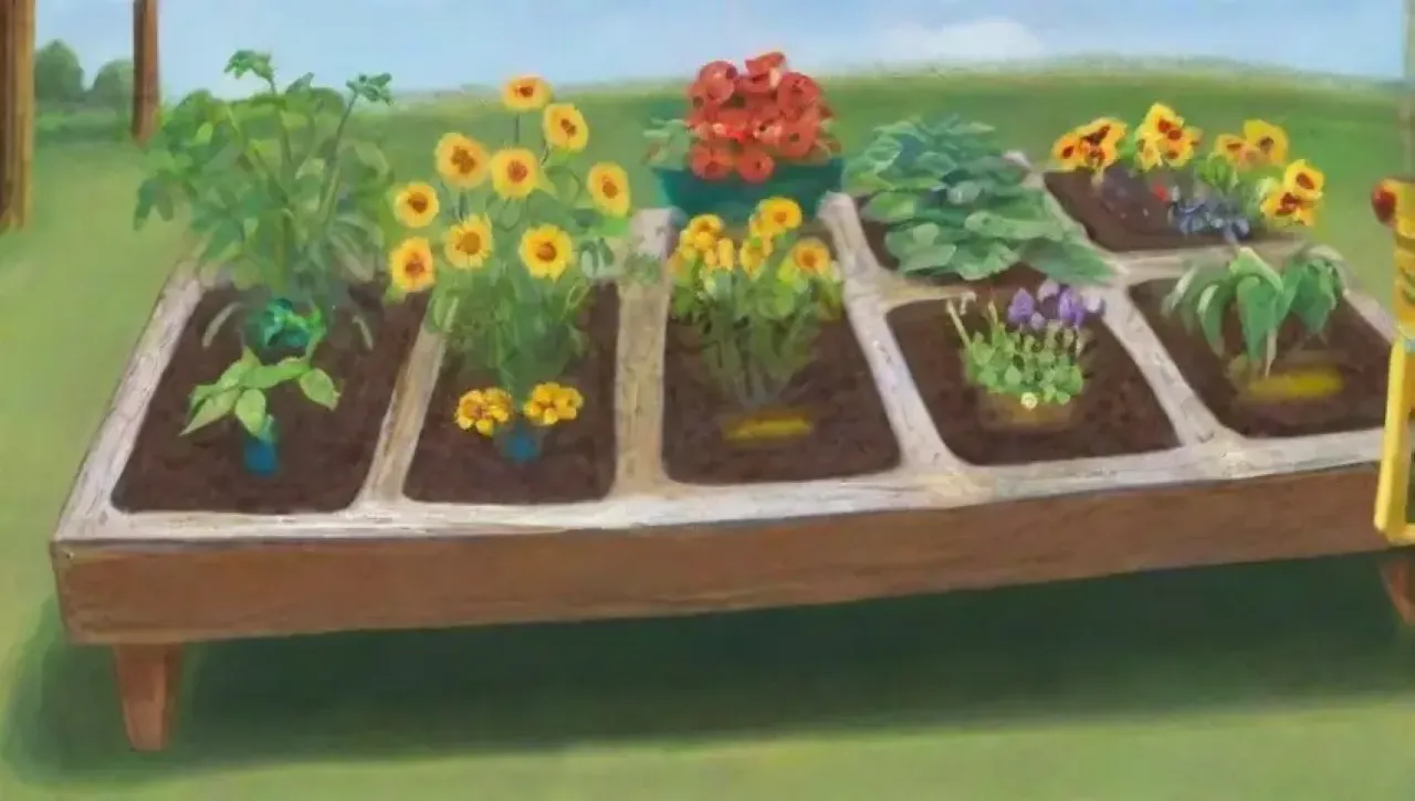 Un jardín vibrante y diverso florece con vida y color
