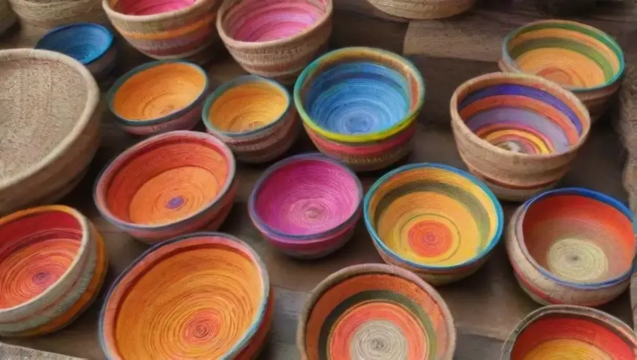 Colores vibrantes, artesanos sonrientes y productos sostenibles en mercados comunitarios