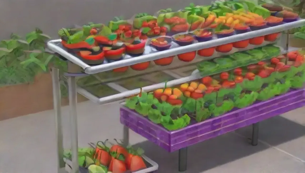 Un vibrante jardín urbano con tecnología sostenible y comunidad cultivando esperanza