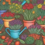 Jardinería alegre con colores vibrantes