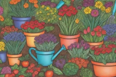 Jardinería alegre con colores vibrantes