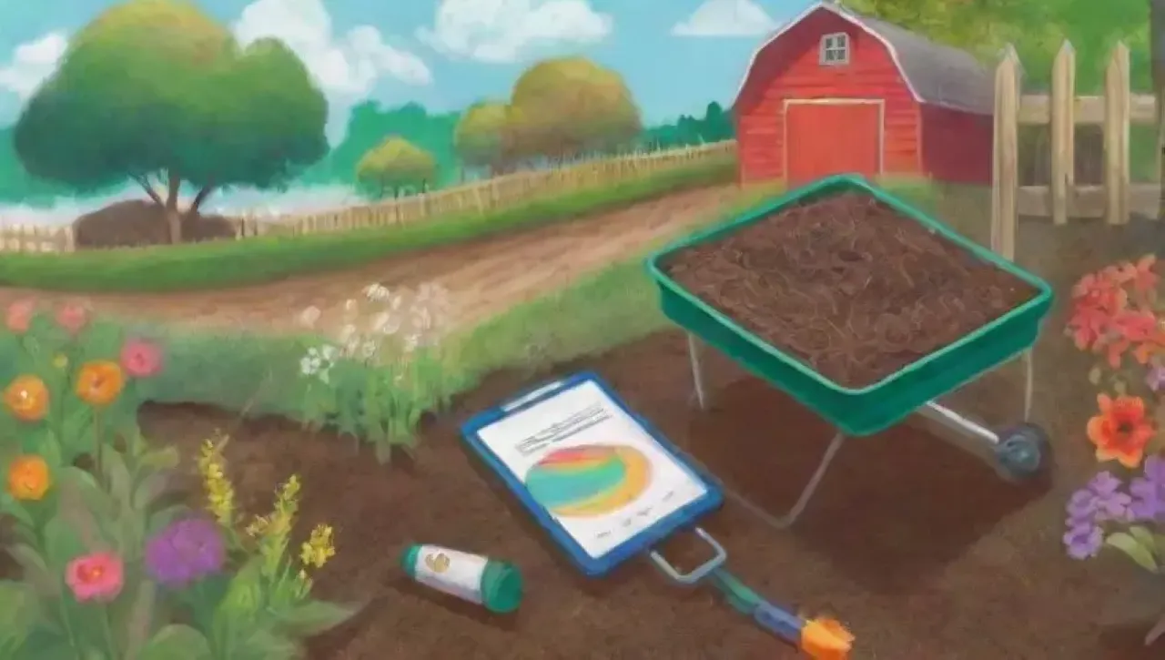 Un paisaje agrícola vibrante con tecnología, naturaleza y armonía