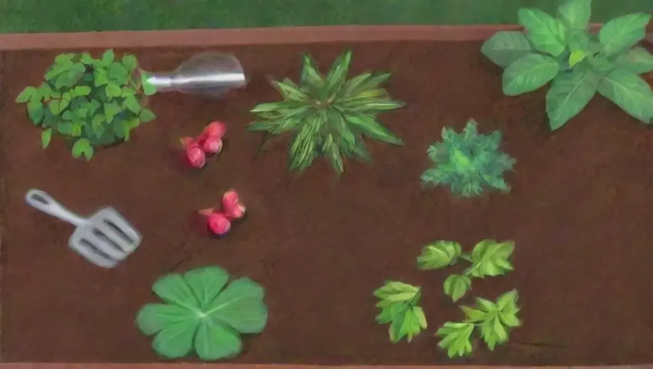 Un jardín vibrante y saludable lleno de vida y colores