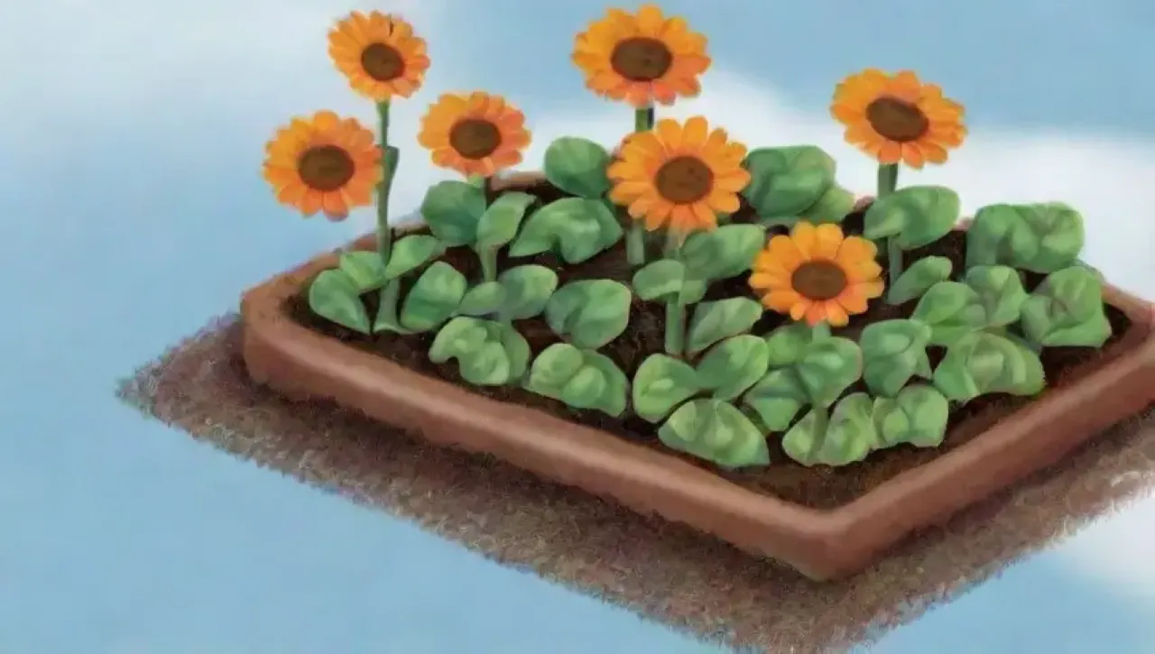 Un jardín vibrante y armonioso lleno de vida y color