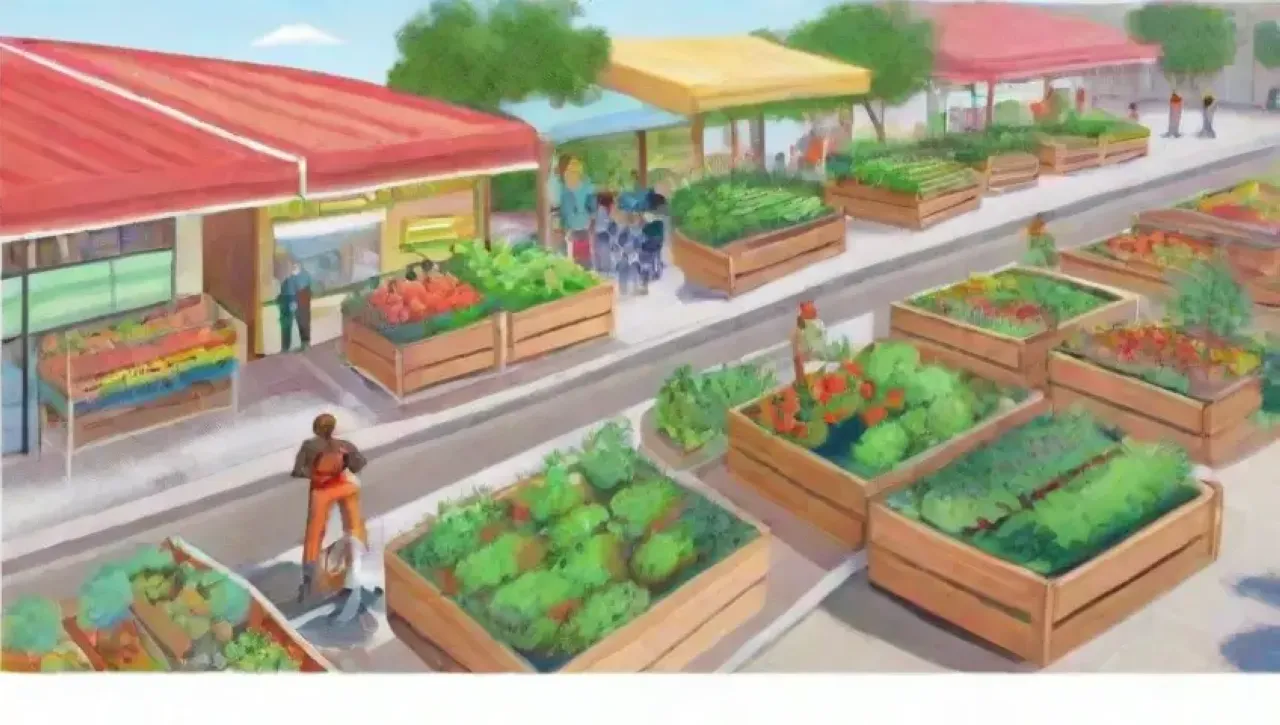 Un vibrante ecosistema urbano lleno de vida, comunidad y sostenibilidad