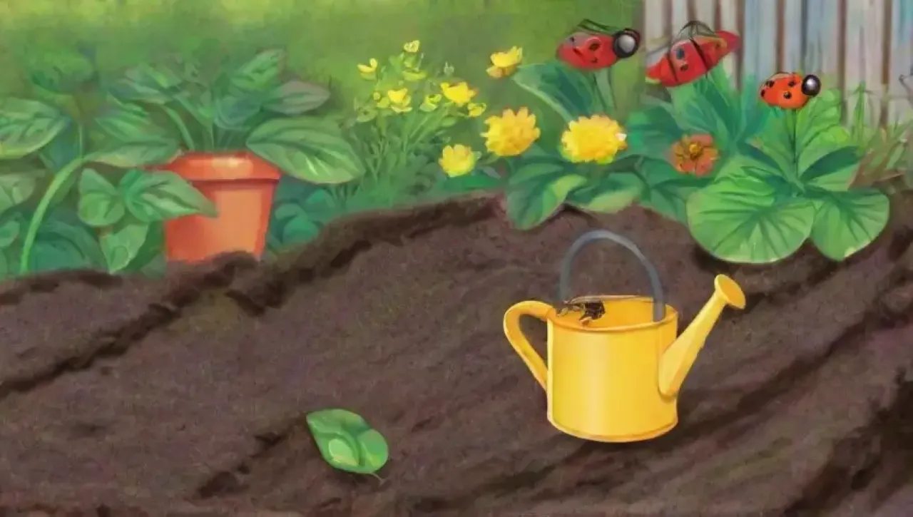Un jardín vibrante y sereno lleno de vida y cuidado
