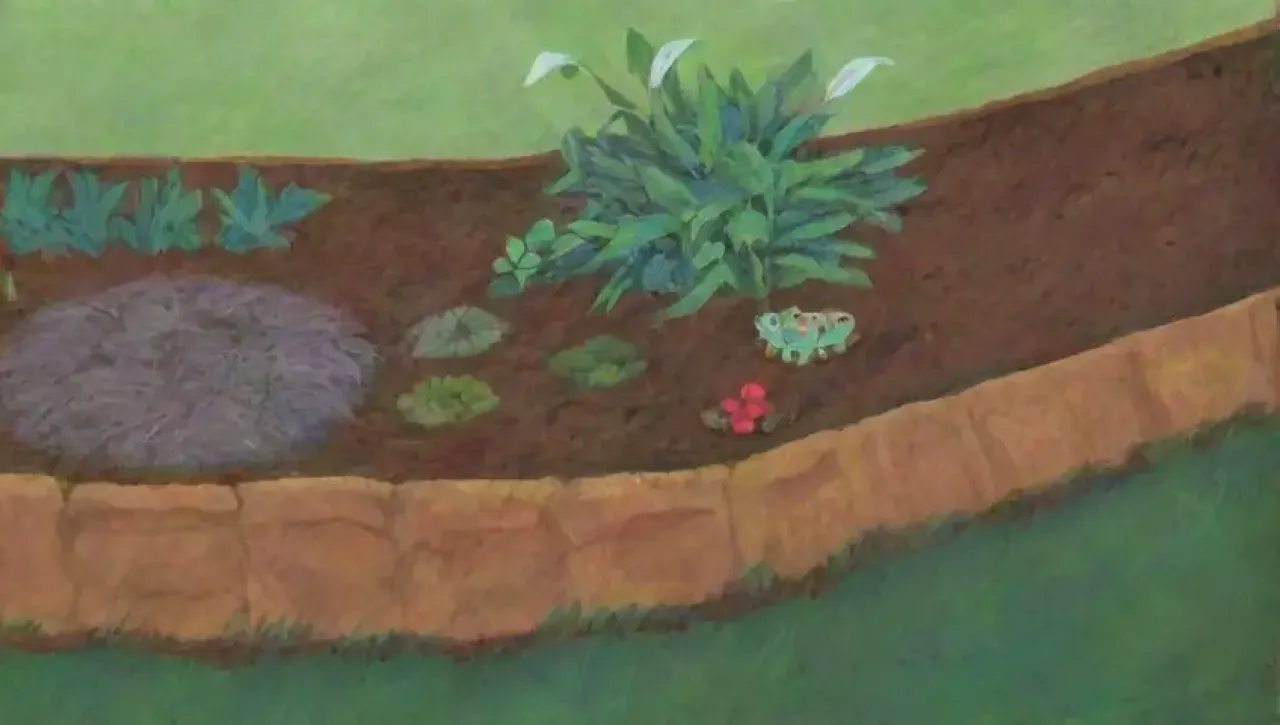 Un jardín vibrante y armonioso florece con vida y colores