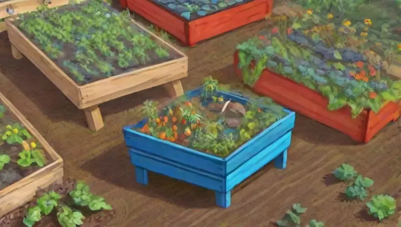 Un jardín vibrante y diverso lleno de vida y color