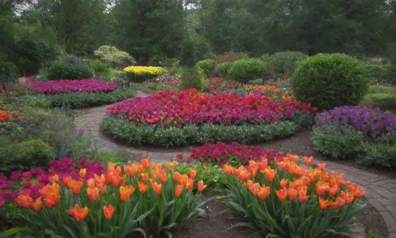 Jardines bulbos coloridos con flores vibrantes y belleza todo el año