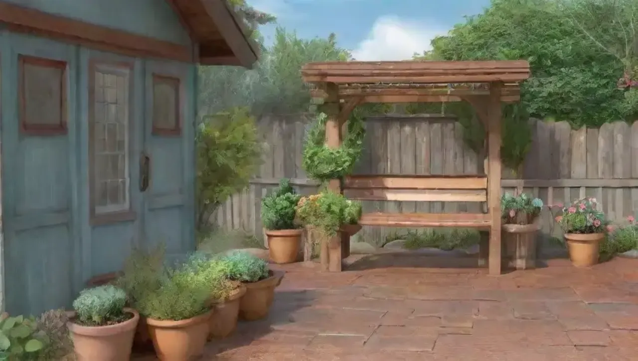 Un jardín vibrante y sereno lleno de vida y color