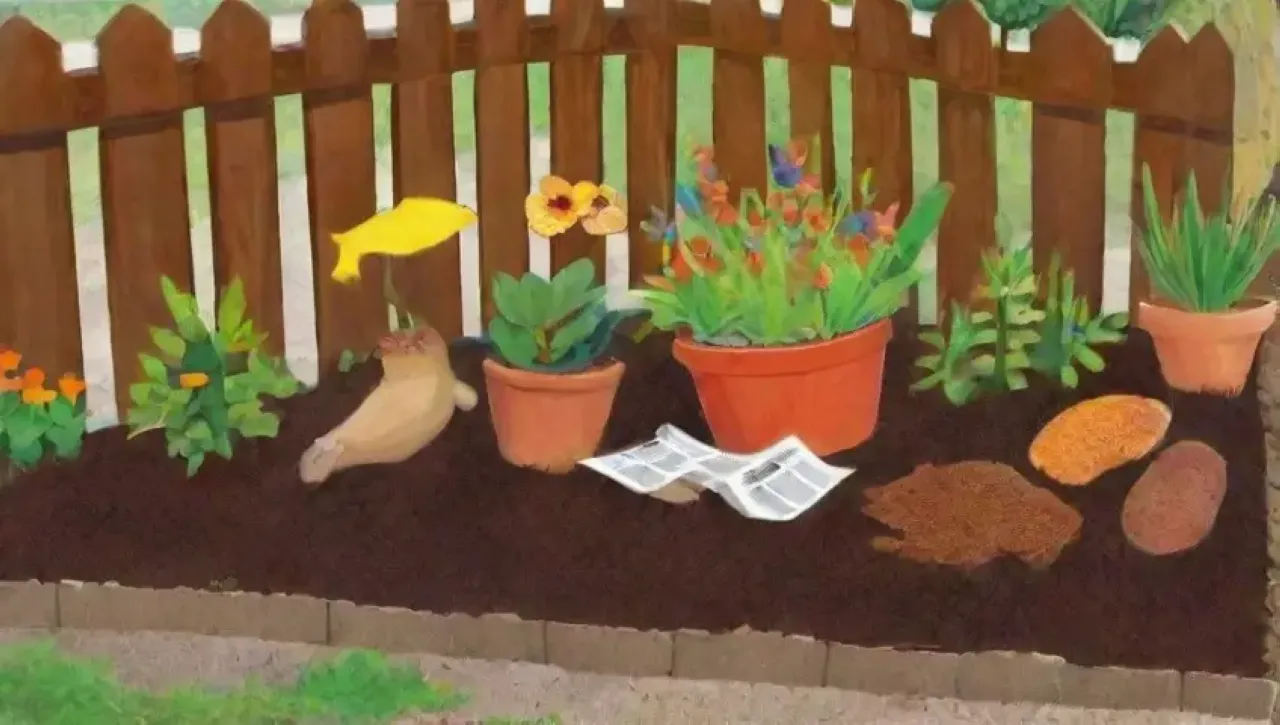 Un jardín vibrante y armonioso lleno de vida y color