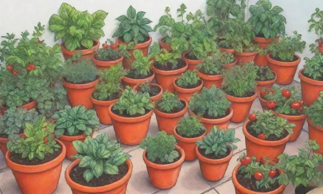Ideas de jardín en terraza con plantas fáciles, hierbas frescas y colores vibrantes para cocinar