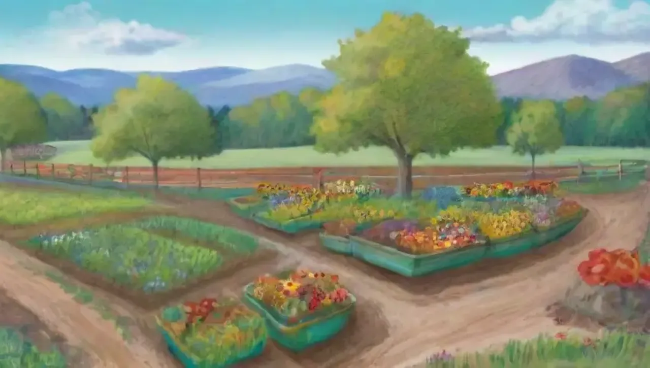 Campos verdes vibrantes llenos de vida y trabajo agrícola