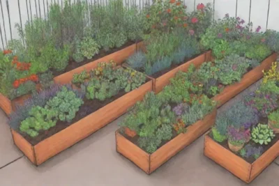 Jardín pequeño con plantación creativa y uso eficiente del espacio