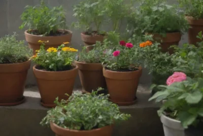 Jardinería urbana en pequeños espacios con plantas vibrantes y hierbas frescas