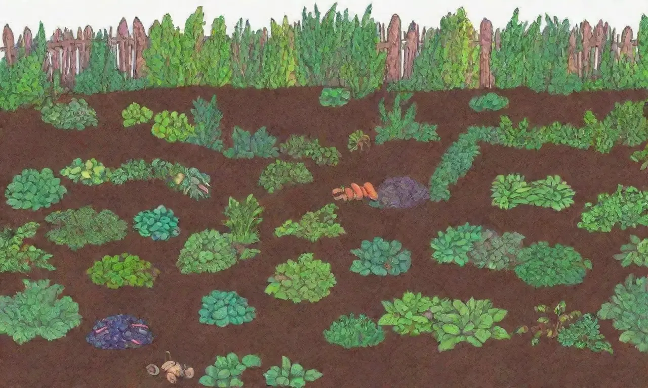 Jardín vibrante y sostenible con plantas sanas y suelo rico