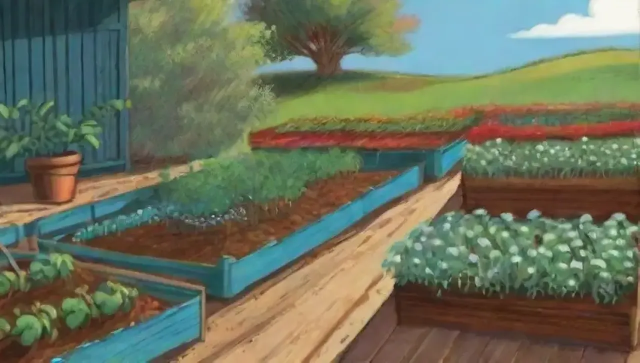 Un paisaje agrícola vibrante y armonioso con campos verdes, cultivos, y vida silvestre