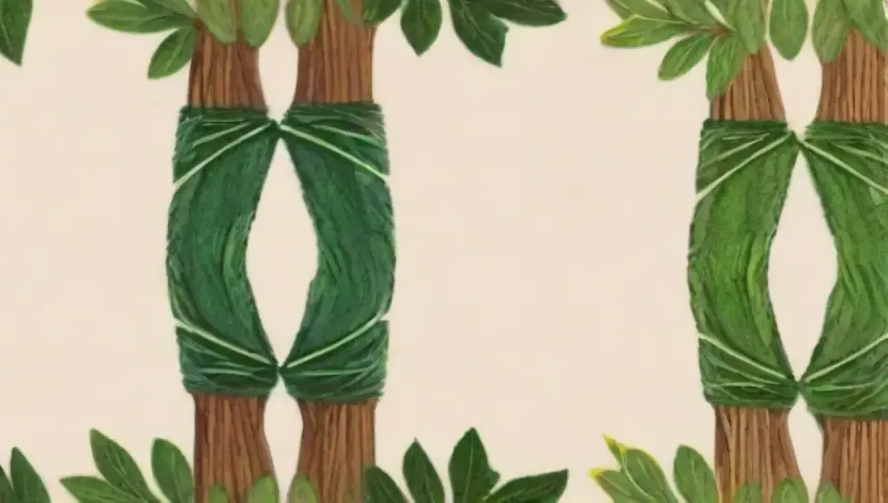 Naturaleza en armonía con hojas verdes, brotes delicados y plantas saludables