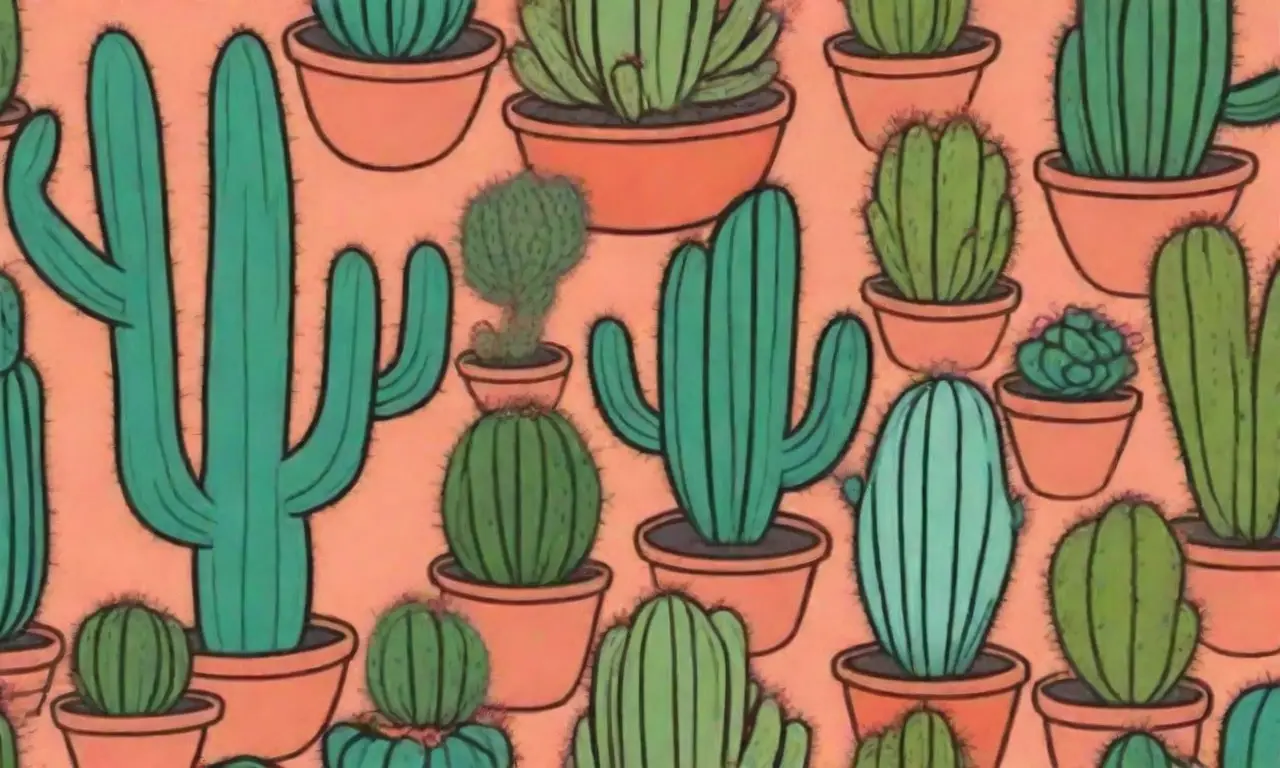 Jardín seco con cactus de colores vibrantes y formas únicas