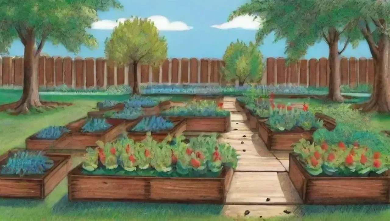 Un vibrante huerto lleno de frutas, flores y vida natural
