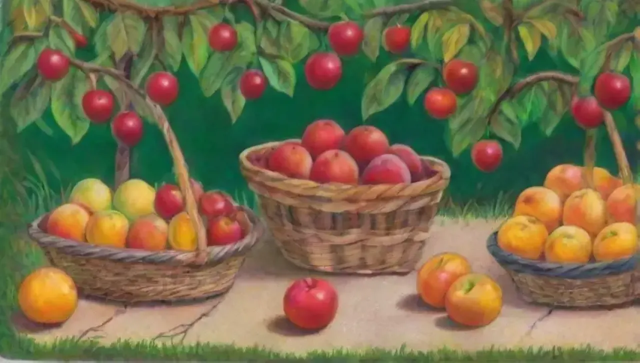 Frutas vibrantes y frescas en un entorno natural, listas para ser seleccionadas