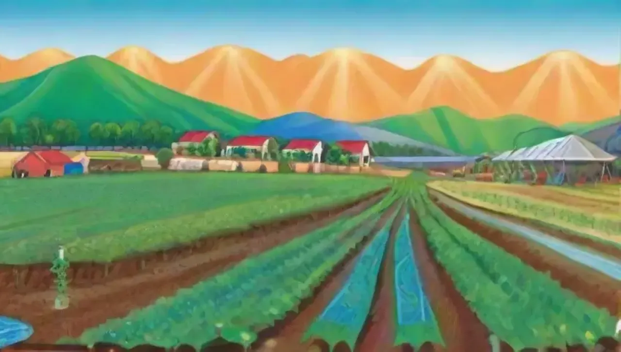 Campos verdes vibrantes con cultivos prósperos y prácticas sostenibles