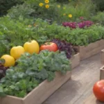 Jardín vibrante con verduras