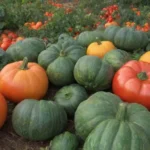 Cosechas de otoño y colores vibrantes en jardines orgánicos