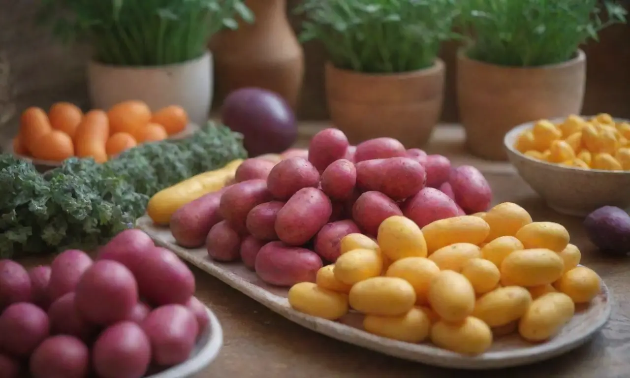 Escena de jardín vibrante con ingredientes frescos y un ambiente alegre