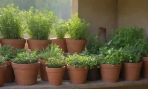 Jardín de hierbas aromáticas en un entorno tranquilo