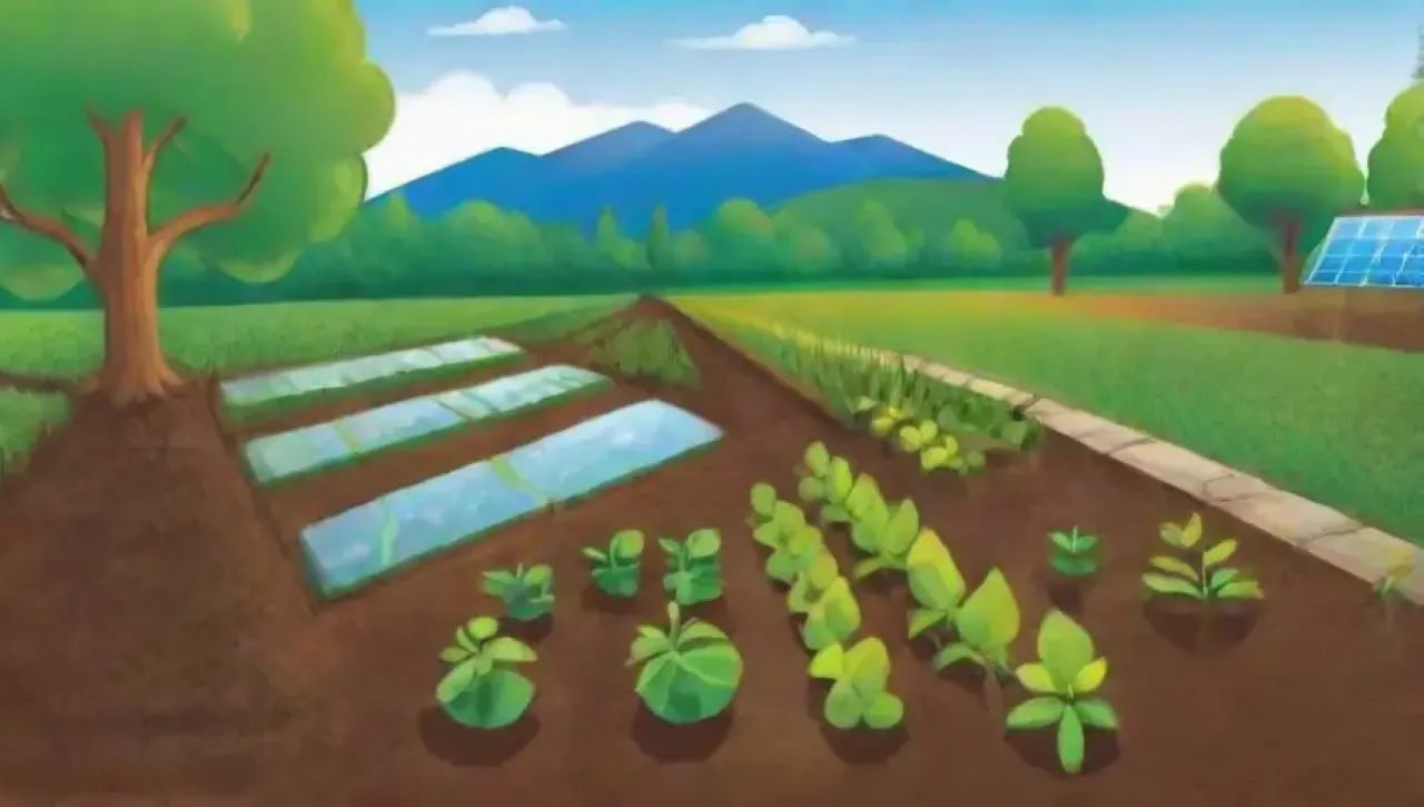 Campos verdes vibrantes con tecnología agrícola y decisiones informadas