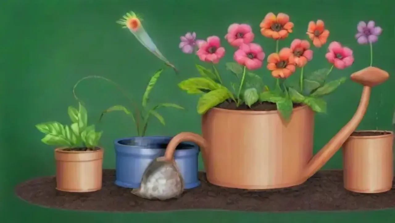 Un jardín vibrante y sereno, lleno de vida y armonía