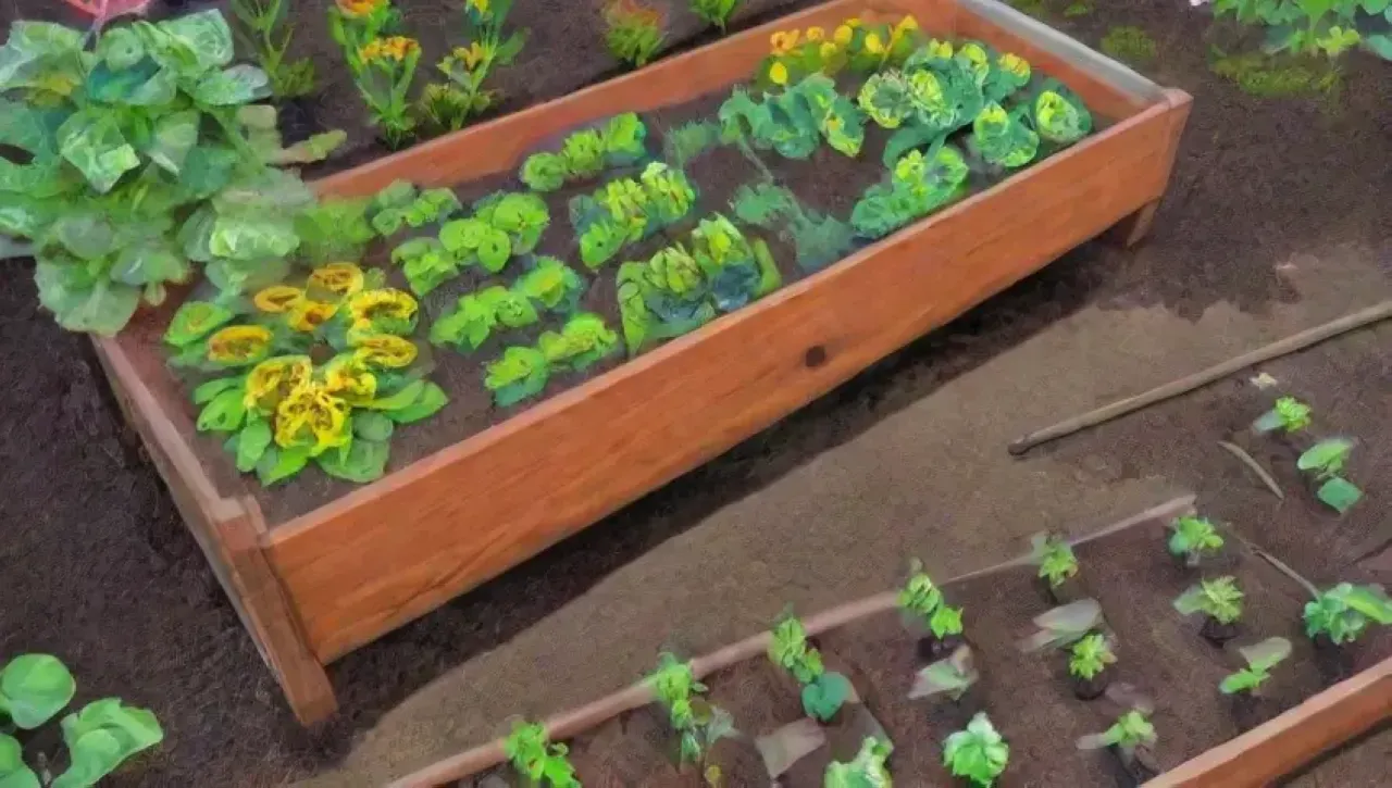 Un jardín vibrante lleno de vida y promesas de cosecha