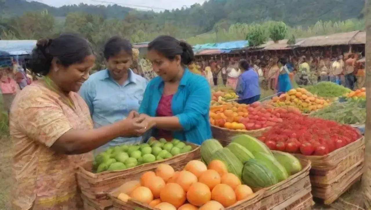 Mercados comunitarios vibrantes con productos frescos, sonrisas y prácticas sostenibles