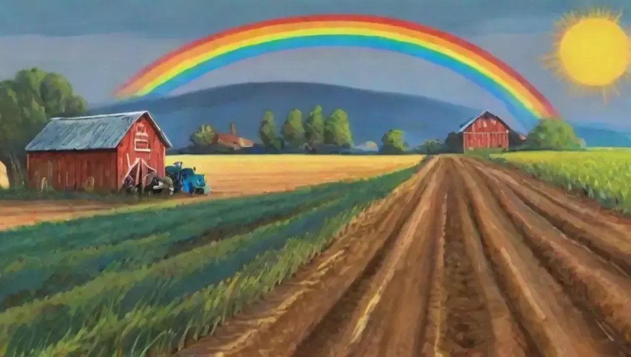 Un paisaje agrícola vibrante y lleno de vida