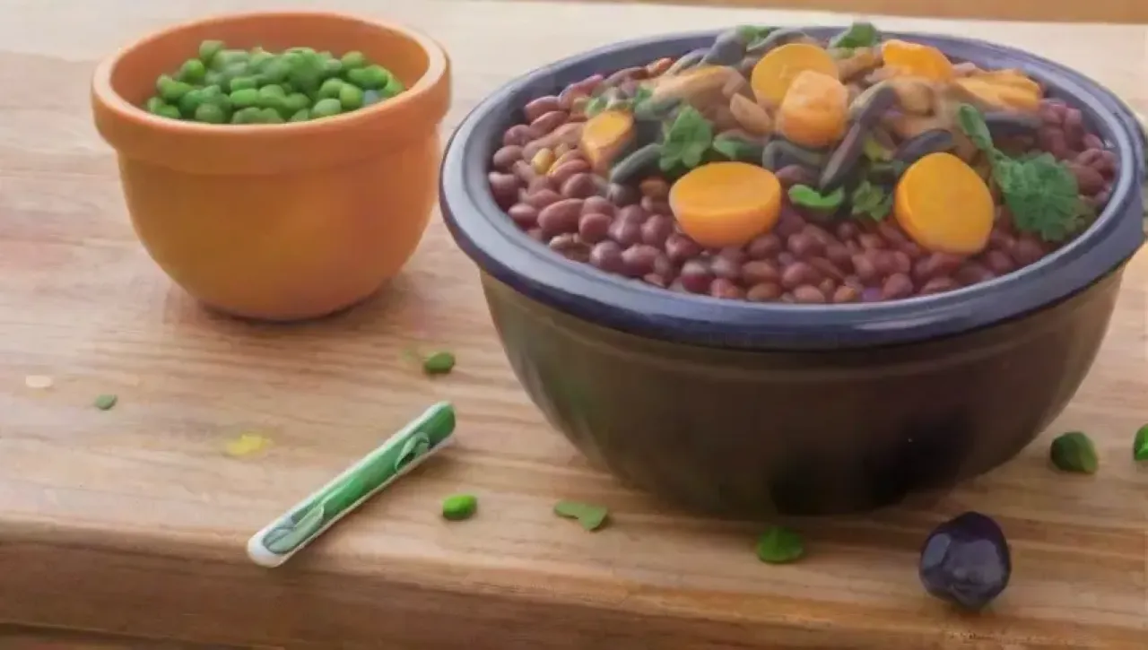 Una colorida variedad de legumbres en un acogedor ambiente de cocina familiar