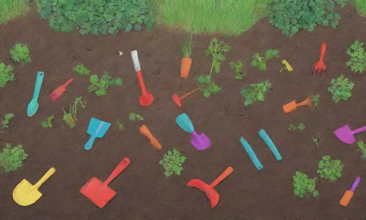 Jardín descuidado con vegetales vibrantes y malezas