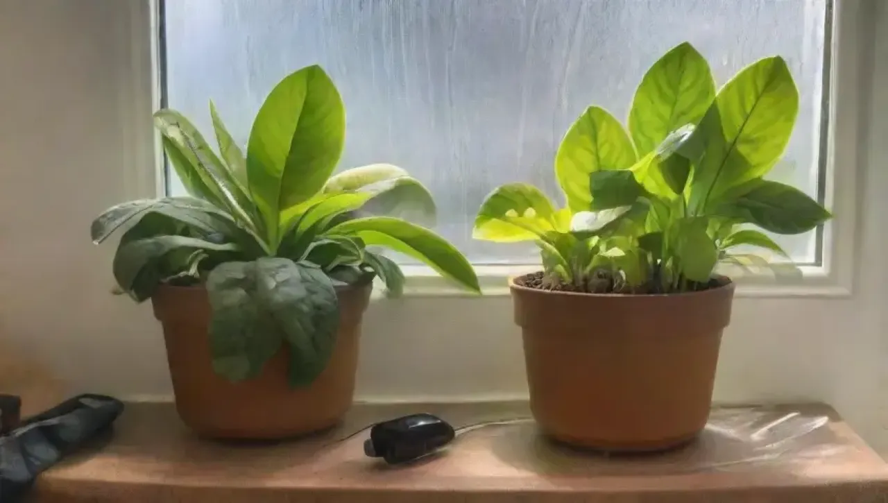 Un jardín hidropónico vibrante y acogedor con plantas saludables y un jardinero feliz