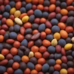 Semillas coloridas y variadas en un entorno vibrante