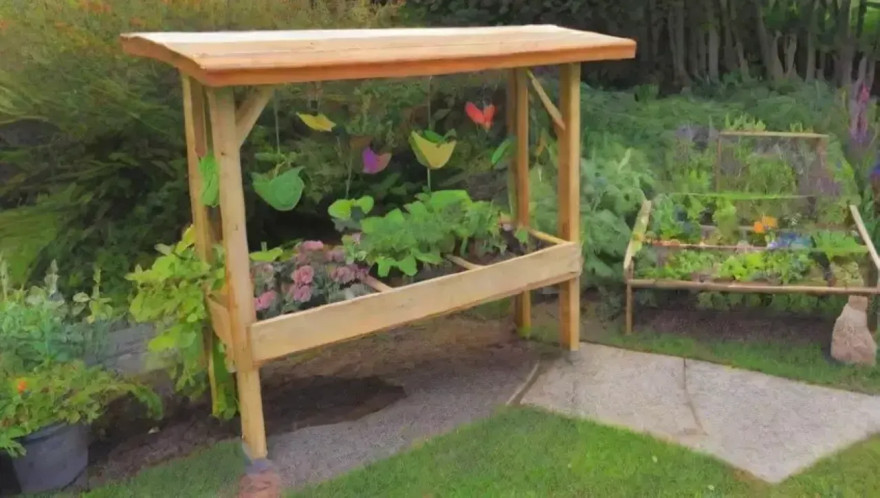 Un jardín vibrante y sostenible lleno de vida, colores y armonía
