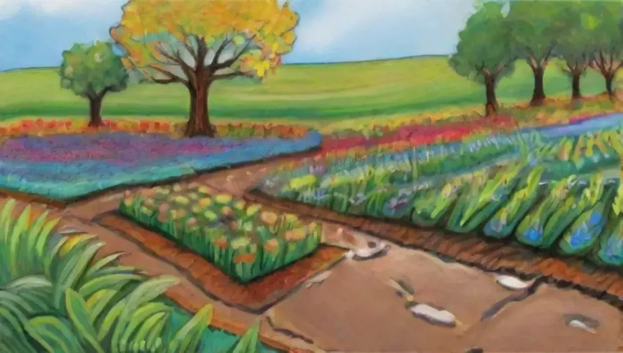 Campos verdes vibrantes con flores silvestres y un ecosistema armonioso