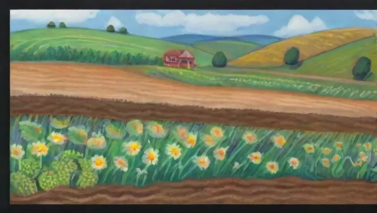 Campos verdes y vibrantes con vida diversa y paisajes armoniosos