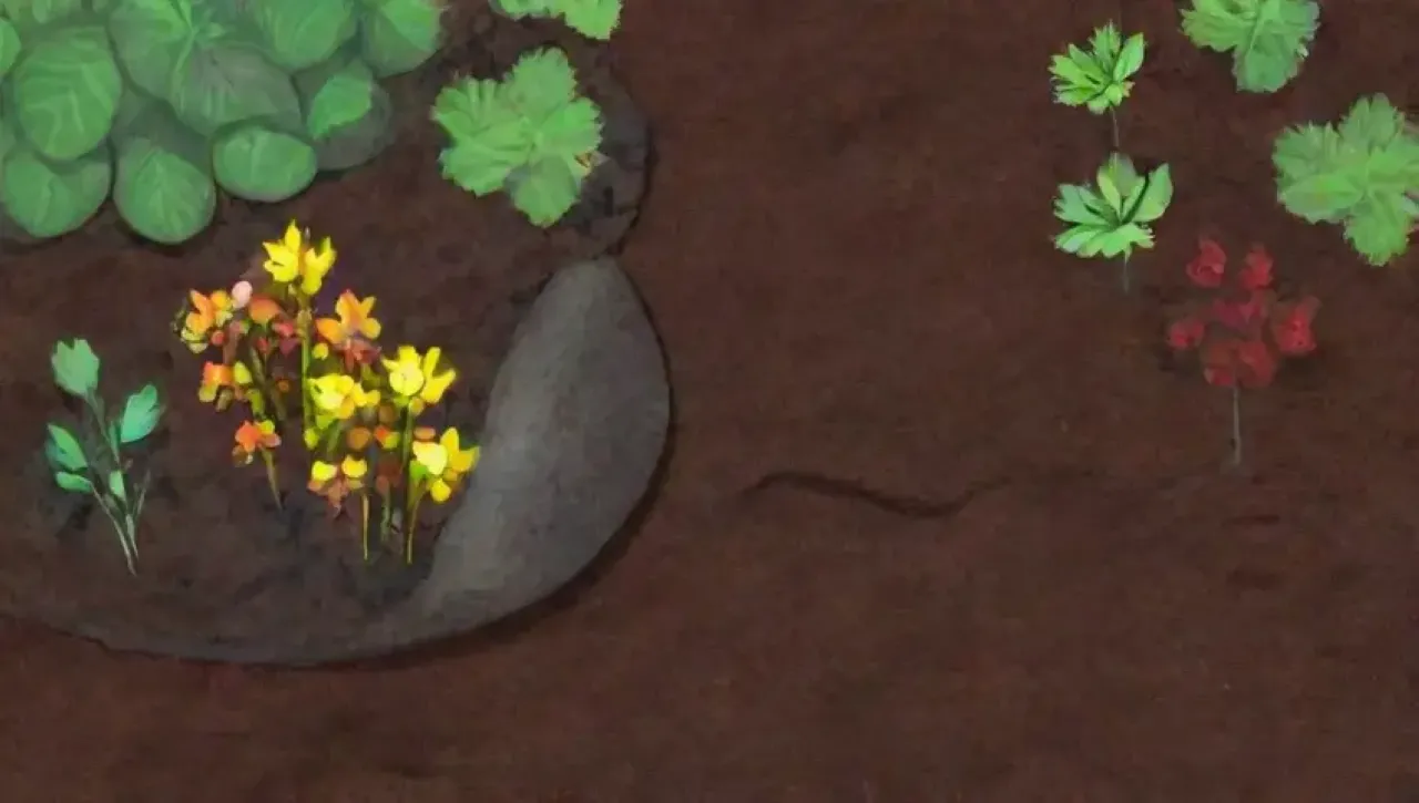 Un jardín sereno y vibrante, lleno de vida y armonía