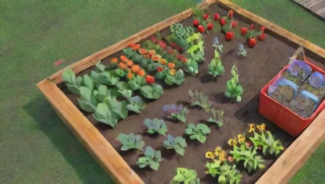 Un jardín vibrante y colorido lleno de vida y armonía