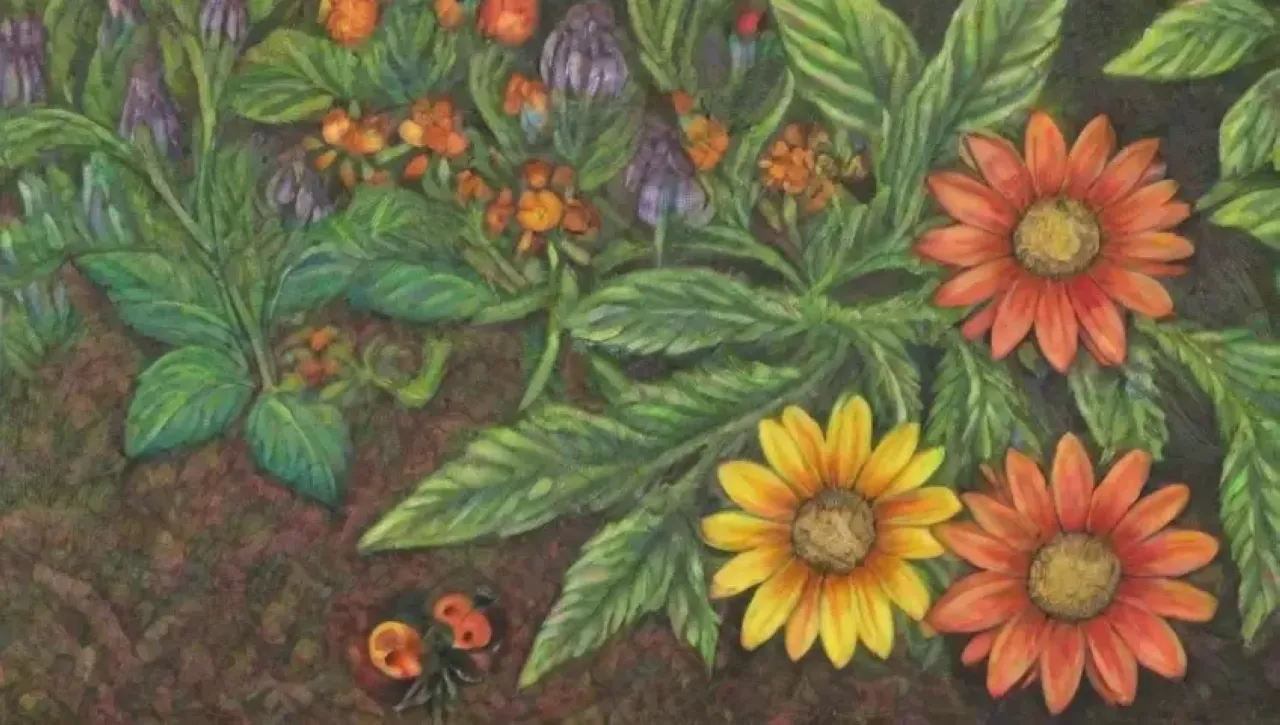 Un jardín vibrante y lleno de vida que refleja la armonía de la naturaleza