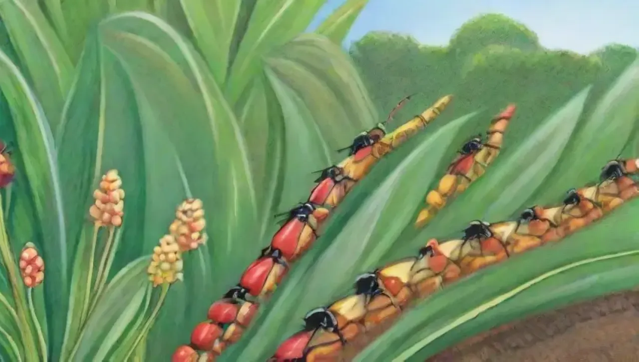 Un ecosistema vibrante y armonioso lleno de vida y color