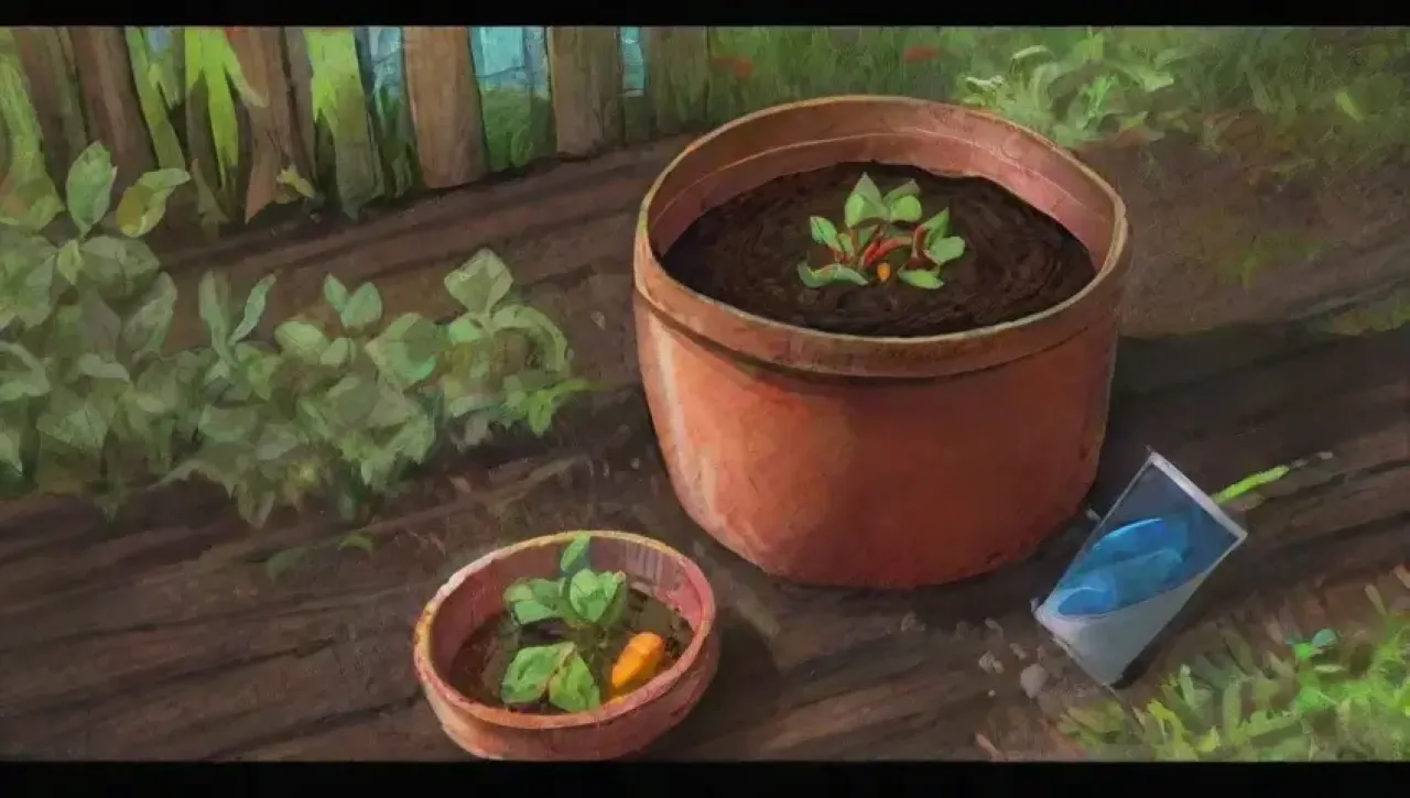 Un compost vibrante y lleno de vida en armonía con la naturaleza